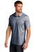 TravisMathew TM1MU412 Mens Oceanside Moisture Wicking Short Sleeve Polo Shirt Heather Blue Nights Model 3Q