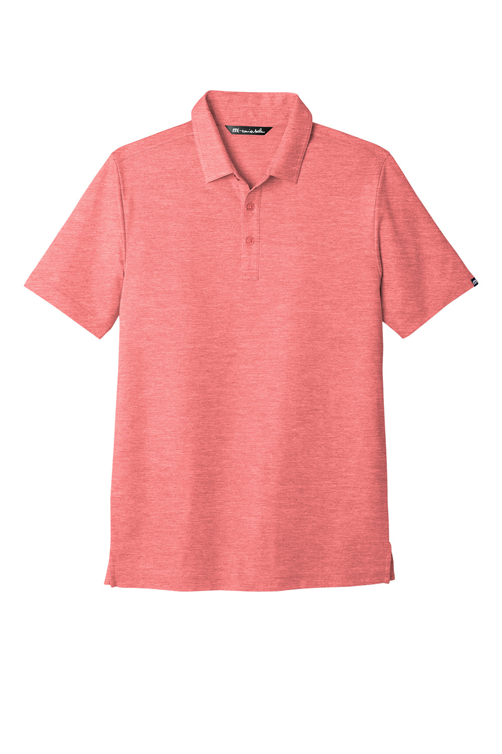 TravisMathew TM1MU412 Mens Oceanside Moisture Wicking Short Sleeve Polo Shirt Heather Cardinal Red Flat Front