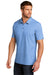 TravisMathew TM1MU412 Mens Oceanside Moisture Wicking Short Sleeve Polo Shirt Heather Classic Blue Model 3Q