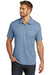 TravisMathew TM1MU412 Mens Oceanside Moisture Wicking Short Sleeve Polo Shirt Heather Classic Blue Model Front