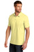 TravisMathew TM1MU412 Mens Oceanside Moisture Wicking Short Sleeve Polo Shirt Heather Pale Banana Yellow  Model 3Q