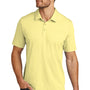 TravisMathew Mens Oceanside Moisture Wicking Short Sleeve Polo Shirt - Heather Pale Banana Yellow
