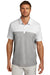 TravisMathew TM1MU414 Mens Oceanside Blocked Moisture Wicking Short Sleeve Polo Shirt White/Heather Quiet Shade Grey Model Front