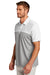 TravisMathew TM1MU414 Mens Oceanside Blocked Moisture Wicking Short Sleeve Polo Shirt White/Heather Quiet Shade Grey Model 3Q