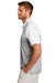 TravisMathew TM1MU414 Mens Oceanside Blocked Moisture Wicking Short Sleeve Polo Shirt White/Heather Quiet Shade Grey Model Side