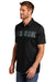 TravisMathew TM1MU416 Mens Cabana Moisture Wicking Short Sleeve Polo Shirt Black Model 3Q