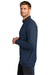 TravisMathew TM1MU419 Mens Newport Fleece 1/4 Zip Jacket Blue Nights Model Side