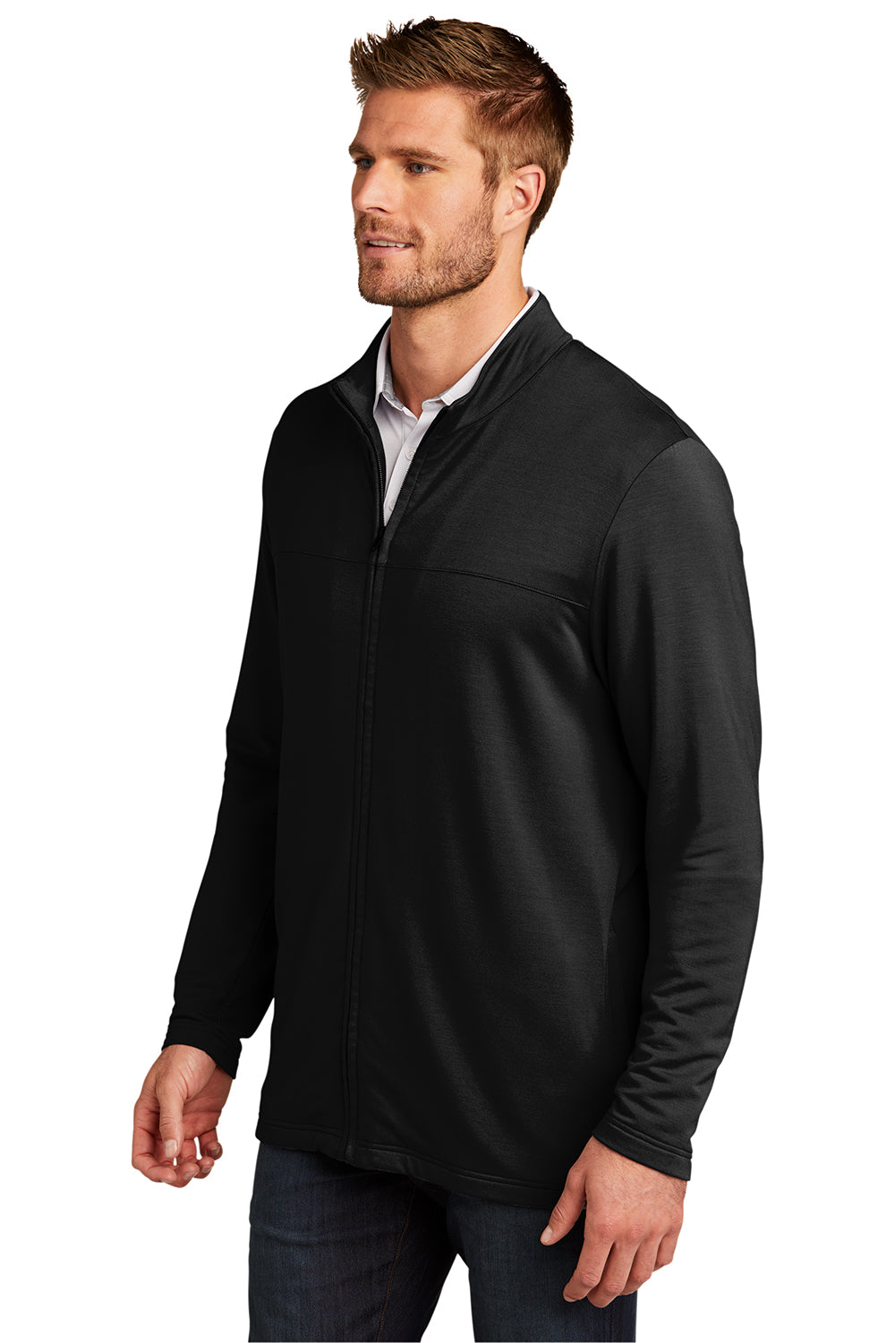 TravisMathew TM1MU420 Mens Newport Fleece Full Zip Jacket Black Model 3Q