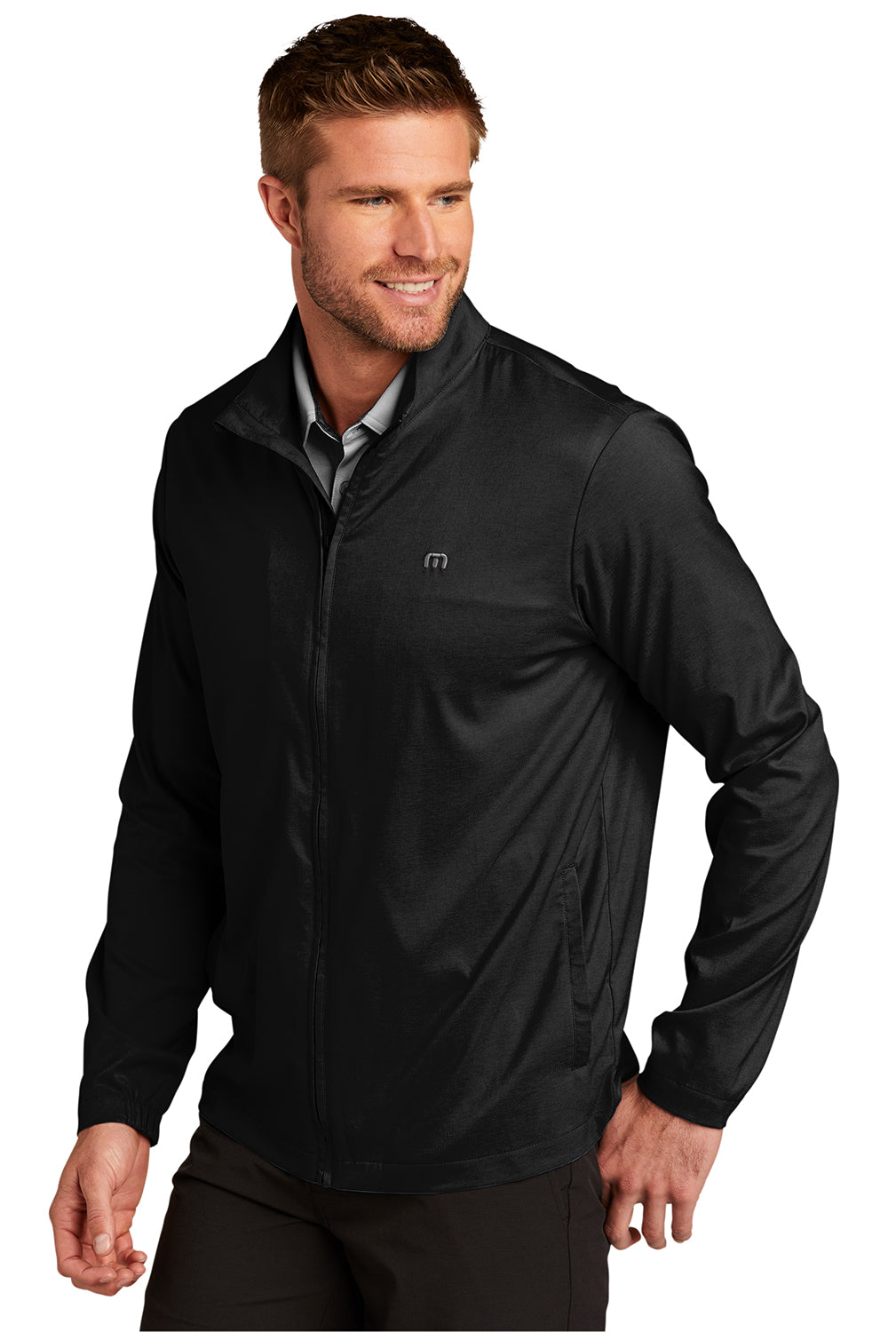 TravisMathew TM1MU422 Mens Surfside Full Zip Jacket Black Model 3Q