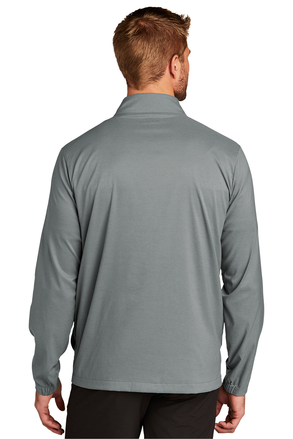 TravisMathew TM1MU422 Mens Surfside Full Zip Jacket Heather Quiet Shade Grey Model Back