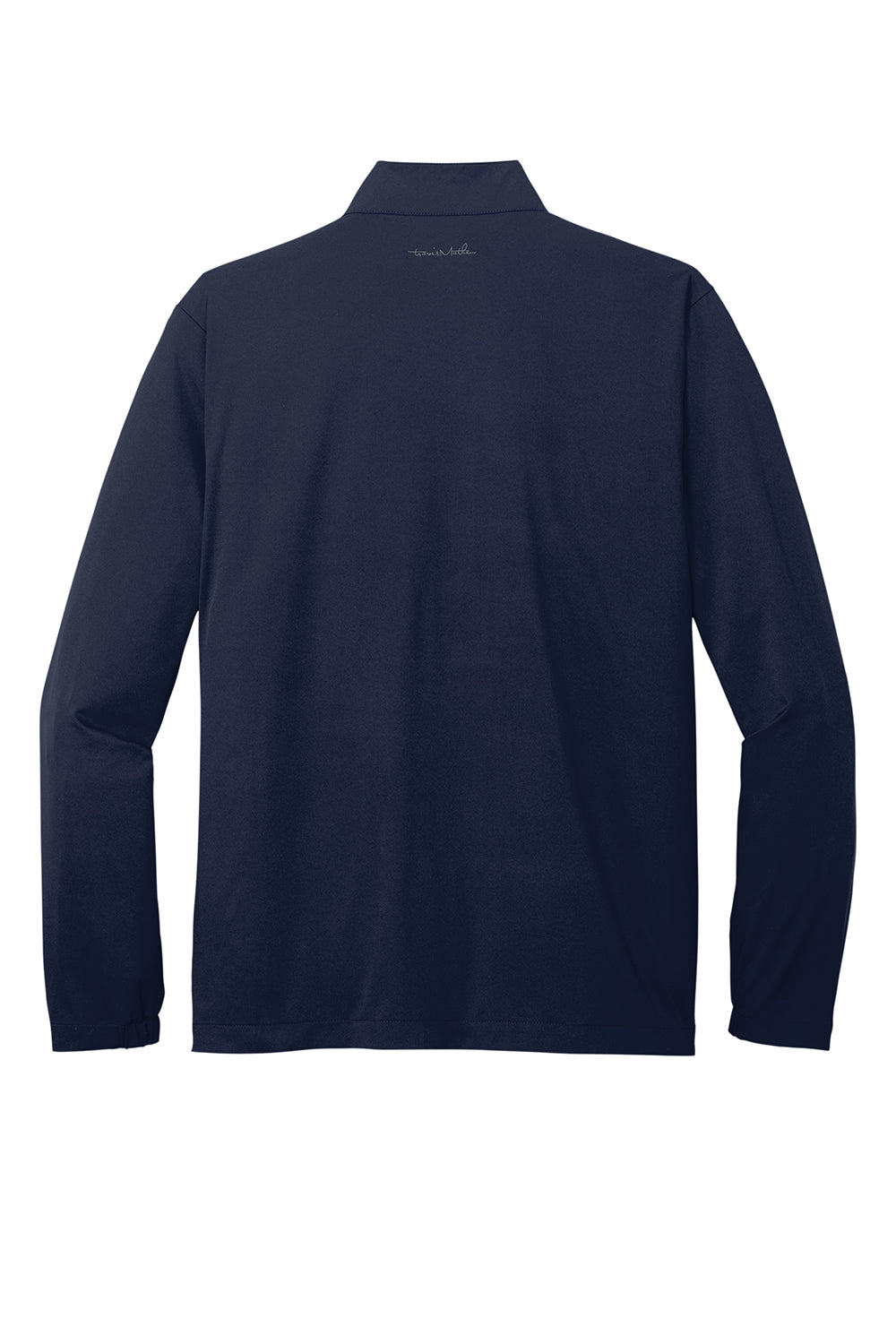 TravisMathew TM1MU422 Mens Surfside Full Zip Jacket Vintage Indigo Blue/Black Flat Back