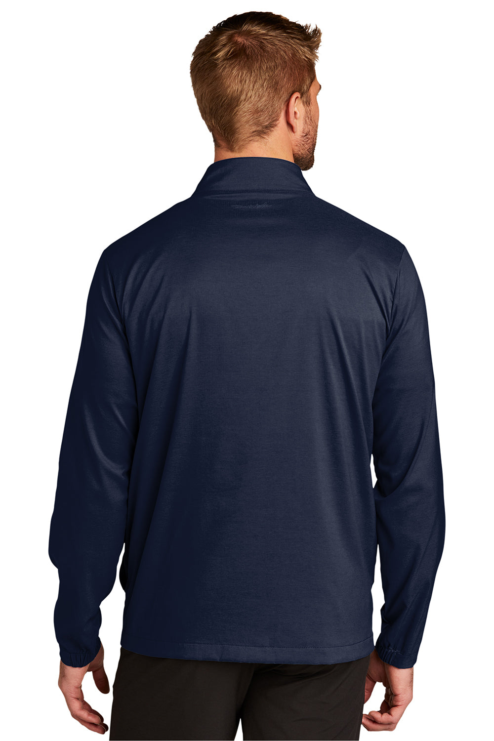 TravisMathew TM1MU422 Mens Surfside Full Zip Jacket Vintage Indigo Blue/Black Model Back
