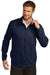 TravisMathew TM1MU422 Mens Surfside Full Zip Jacket Vintage Indigo Blue/Black Model Front