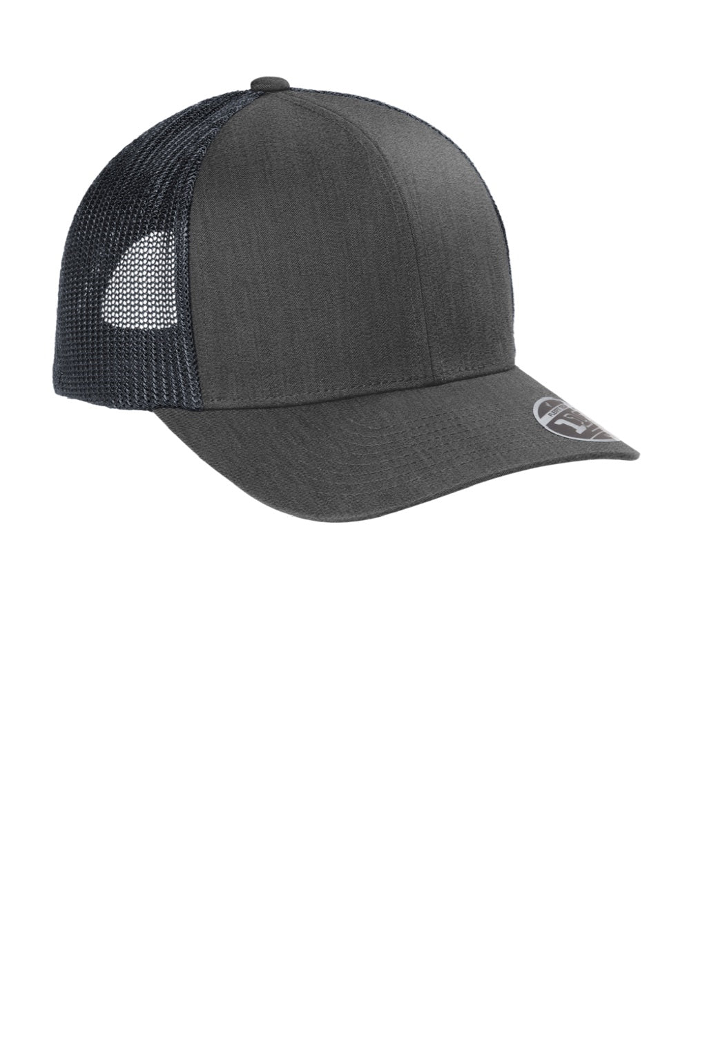 TravisMathew Hats TM1MU423 Mens Cruz Adjustable Trucker Hat Heather Black Flat Front