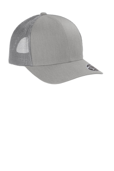 TravisMathew Hats TM1MU423 Mens Cruz Adjustable Trucker Hat Heather Grey Flat Front