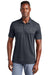 TravisMathew TM1MW450 Mens Monterey Wrinkle Resistant Chest Stripe Short Sleeve Polo Shirt Blue Nights Model Front