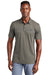 TravisMathew TM1MW450 Mens Monterey Wrinkle Resistant Chest Stripe Short Sleeve Polo Shirt Quiet Shade Grey Model Front