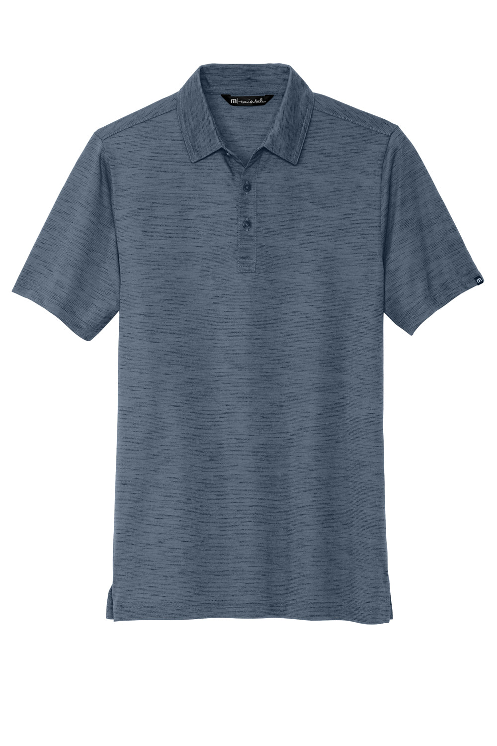 TravisMathew TM1MW451 Mens Auckland Slub Wrinkle Resistant Short Sleeve Polo Shirt Blue Nights Flat Front