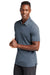 TravisMathew TM1MW451 Mens Auckland Slub Wrinkle Resistant Short Sleeve Polo Shirt Blue Nights Model 3Q