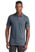 TravisMathew TM1MW451 Mens Auckland Slub Wrinkle Resistant Short Sleeve Polo Shirt Blue Nights Model Front