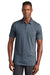 TravisMathew TM1MW451 Mens Auckland Slub Wrinkle Resistant Short Sleeve Polo Shirt Blue Nights Model Front
