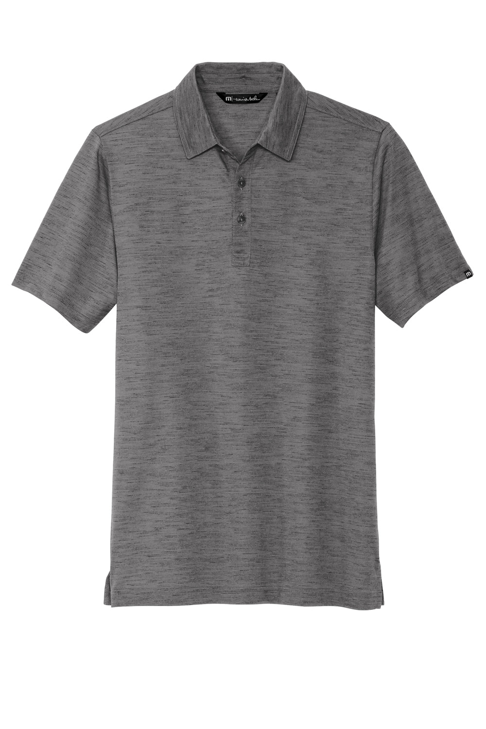 TravisMathew TM1MW451 Mens Auckland Slub Wrinkle Resistant Short Sleeve Polo Shirt Dark Grey Flat Front