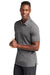TravisMathew TM1MW451 Mens Auckland Slub Wrinkle Resistant Short Sleeve Polo Shirt Dark Grey Model 3Q