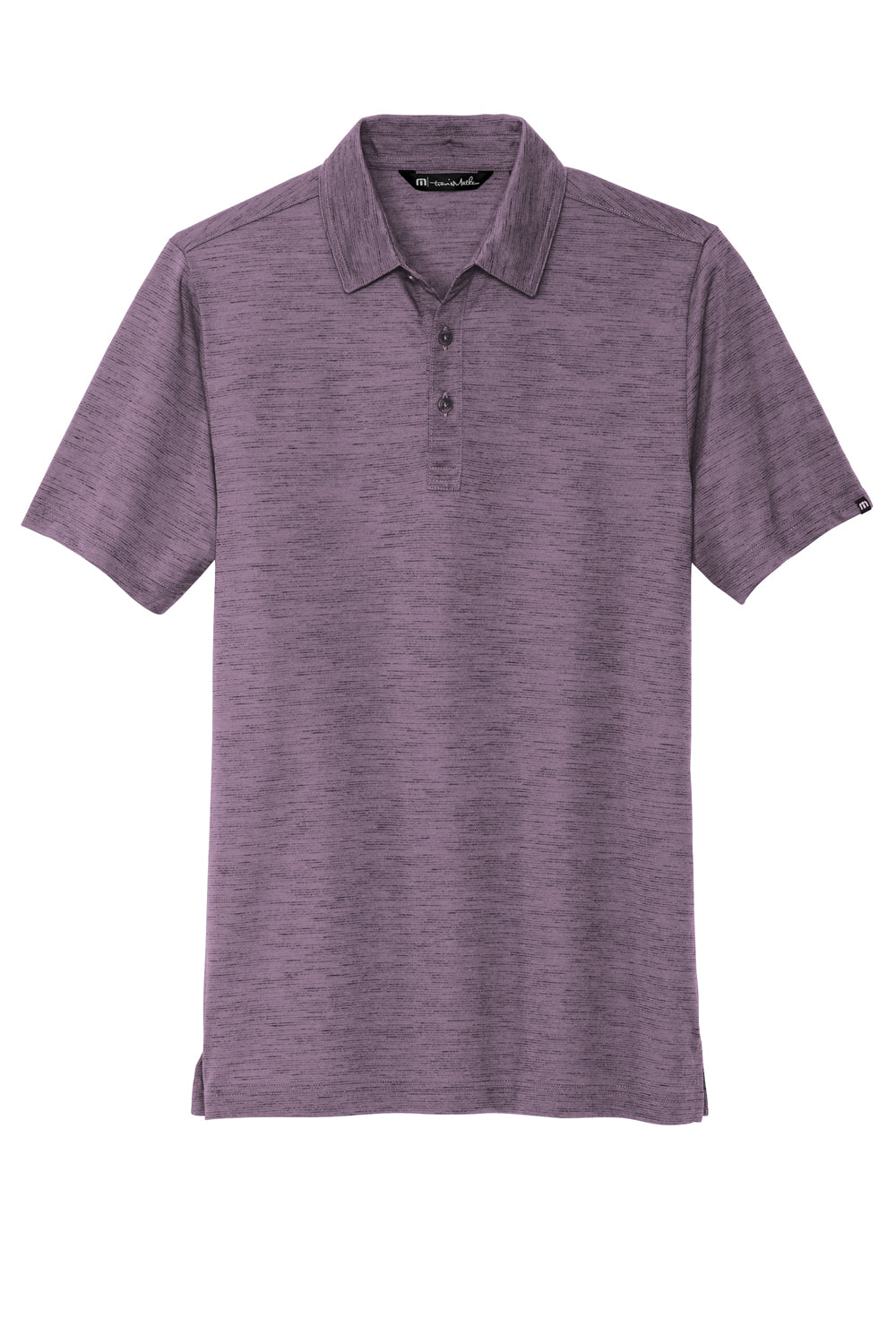 TravisMathew TM1MW451 Mens Auckland Slub Wrinkle Resistant Short Sleeve Polo Shirt Sage Purple Flat Front