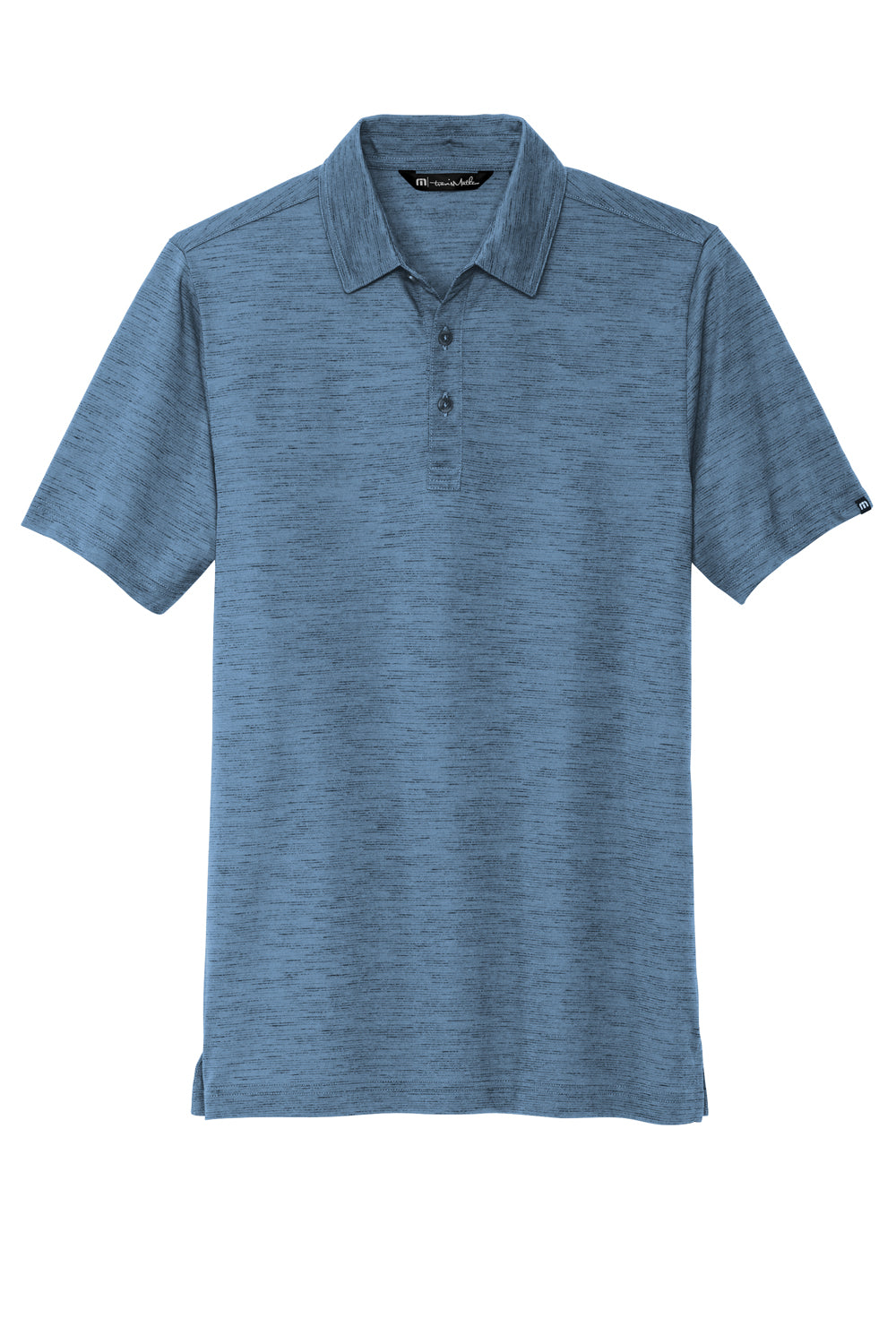 TravisMathew TM1MW451 Mens Auckland Slub Wrinkle Resistant Short Sleeve Polo Shirt Riviera Blue Flat Front