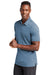 TravisMathew TM1MW451 Mens Auckland Slub Wrinkle Resistant Short Sleeve Polo Shirt Riviera Blue Model 3Q