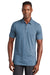 TravisMathew TM1MW451 Mens Auckland Slub Wrinkle Resistant Short Sleeve Polo Shirt Riviera Blue Model Front