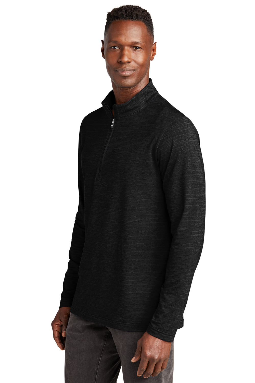 TravisMathew TM1MW452 Mens Crestview 1/4 Zip Sweatshirt Black Model 3Q