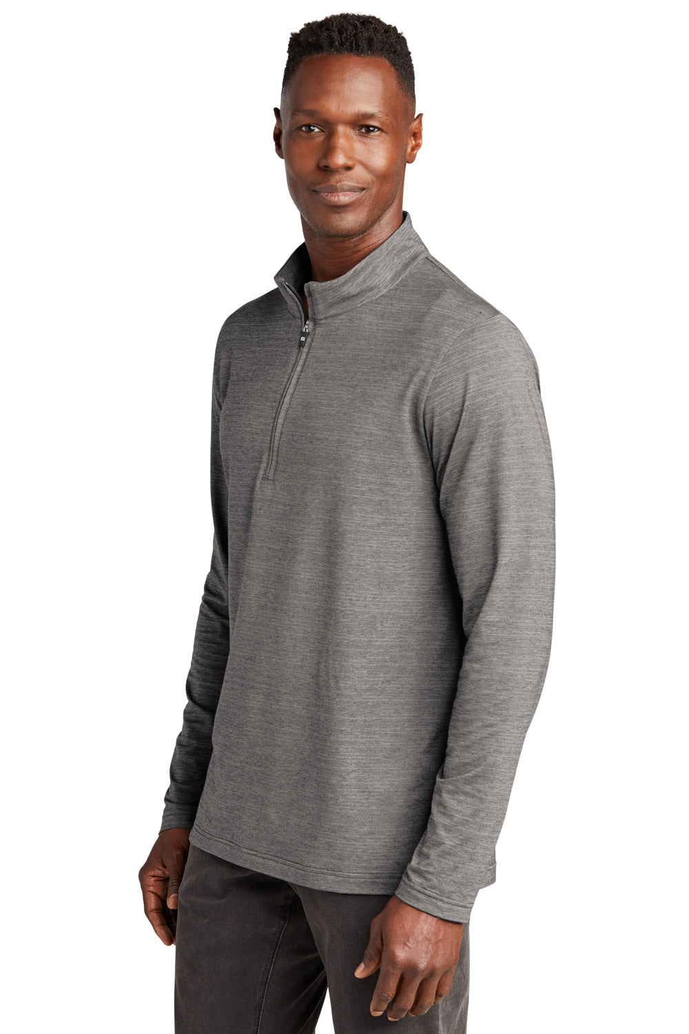 TravisMathew TM1MW452 Mens Crestview 1/4 Zip Sweatshirt Heather Grey Model 3Q