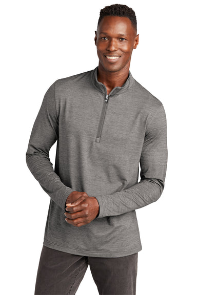 TravisMathew TM1MW452 Mens Crestview 1/4 Zip Sweatshirt Heather Grey Model Front