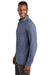 TravisMathew TM1MW452 Mens Crestview 1/4 Zip Sweatshirt Heather Vintage Indigo Blue Model Side
