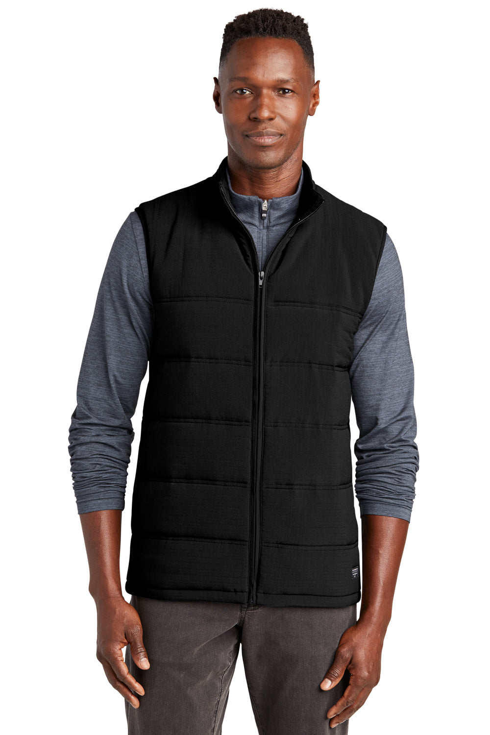 TravisMathew TM1MW453 Mens Cold Bay Full Zip Vest Black Model Front