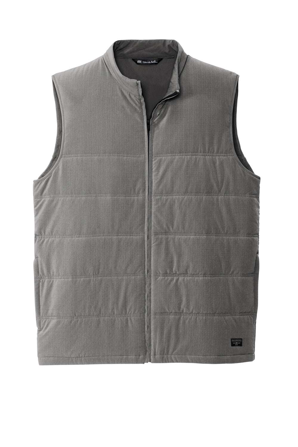 TravisMathew TM1MW453 Mens Cold Bay Full Zip Vest Quiet Shade Grey Flat Front