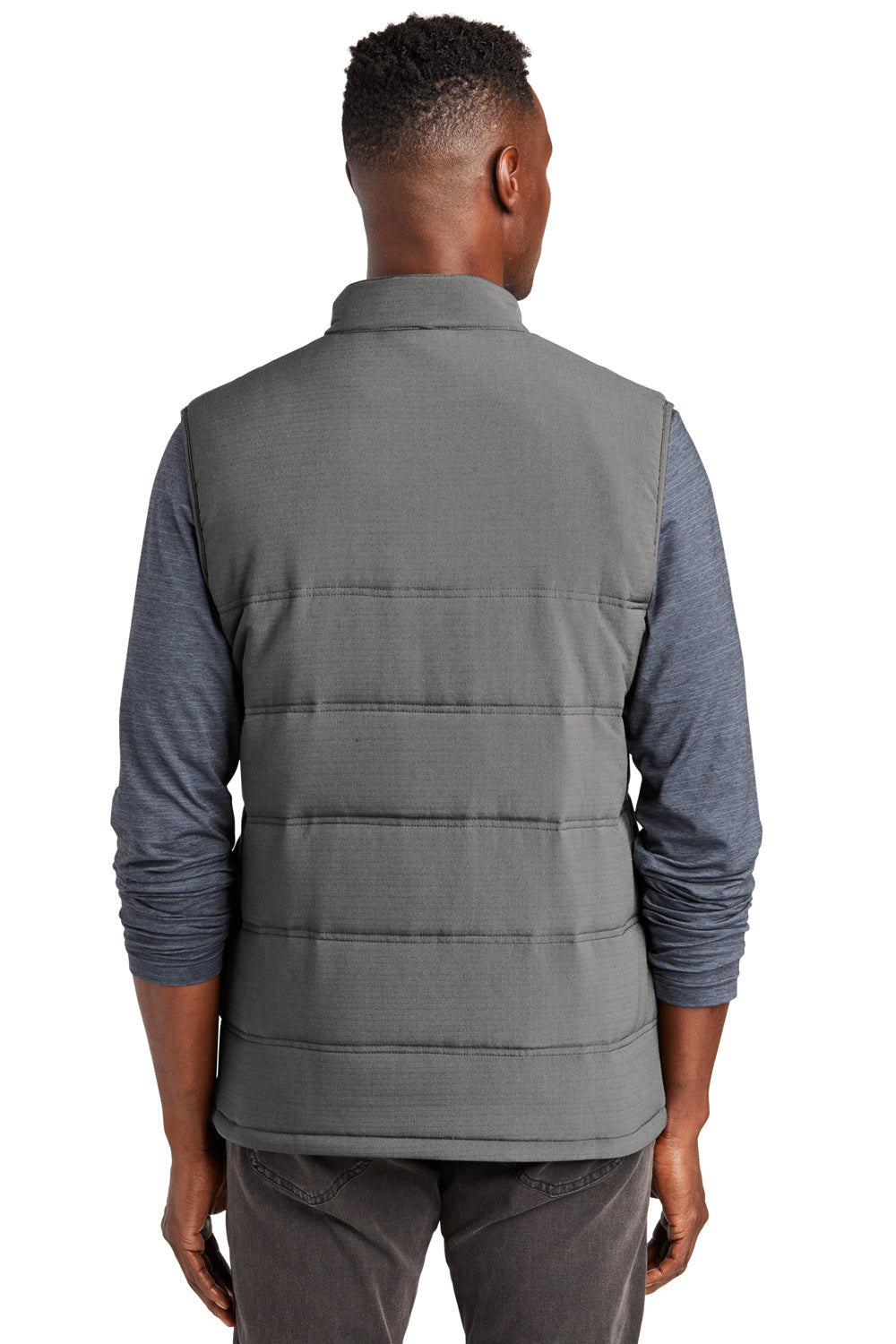 TravisMathew TM1MW453 Mens Cold Bay Full Zip Vest Quiet Shade Grey Model Back