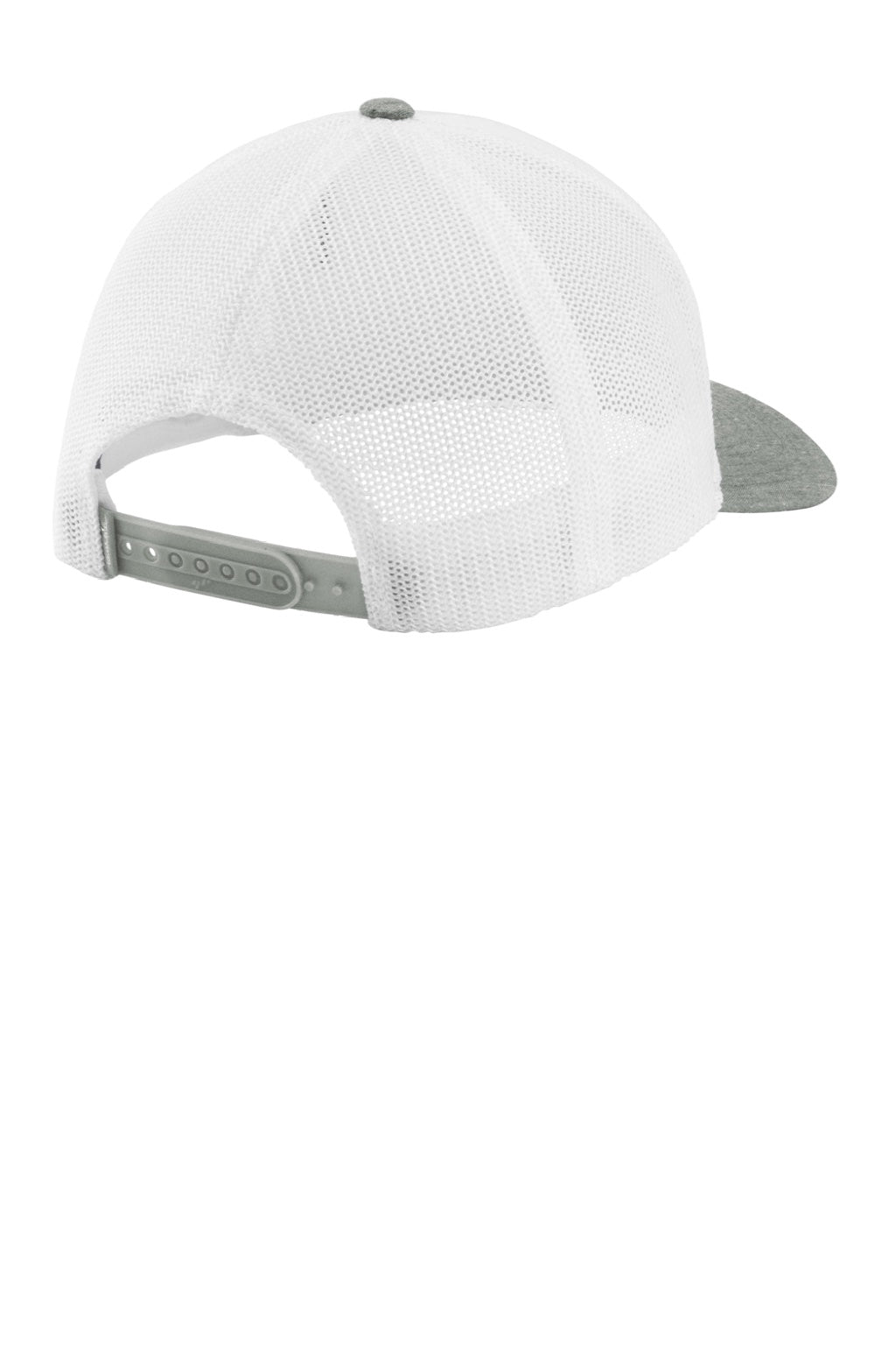 TravisMathew Hats TM1MY390 Mens Cruz Colorblock Adjustable Trucker Hat White/Heather Grey Flat Back