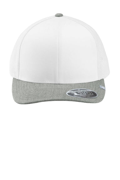 TravisMathew Hats TM1MY390 Mens Cruz Colorblock Adjustable Trucker Hat White/Heather Grey Flat Front