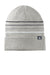 TravisMathew Hats TM1MY393 Unisex Striped Cuffed Beanie Heather Light Grey Flat Front