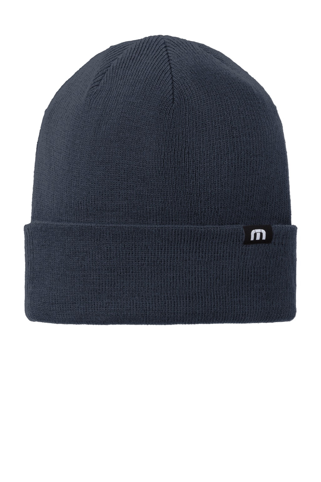 TravisMathew Hats TM1MY394 Unisex Solid Cuffed Beanie Blue Nights Flat Front