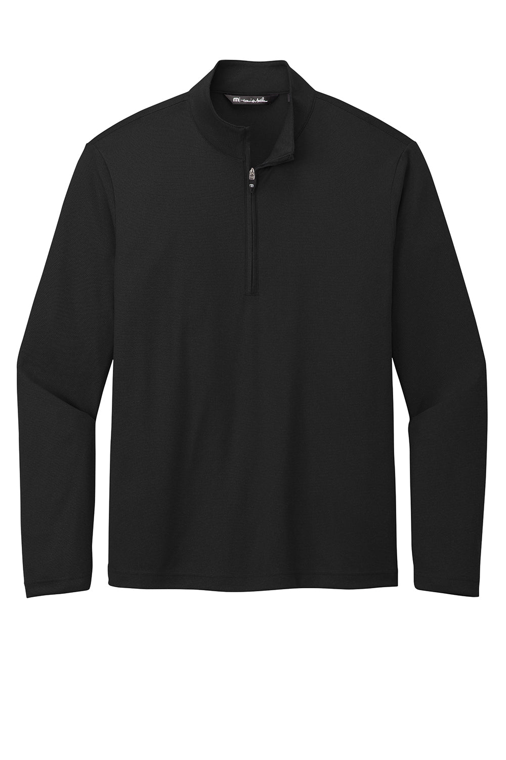 TravisMathew TM1MY397 Mens Coto Performance Wrinkle Resistant 1/4 Zip Sweatshirt Black Flat Front