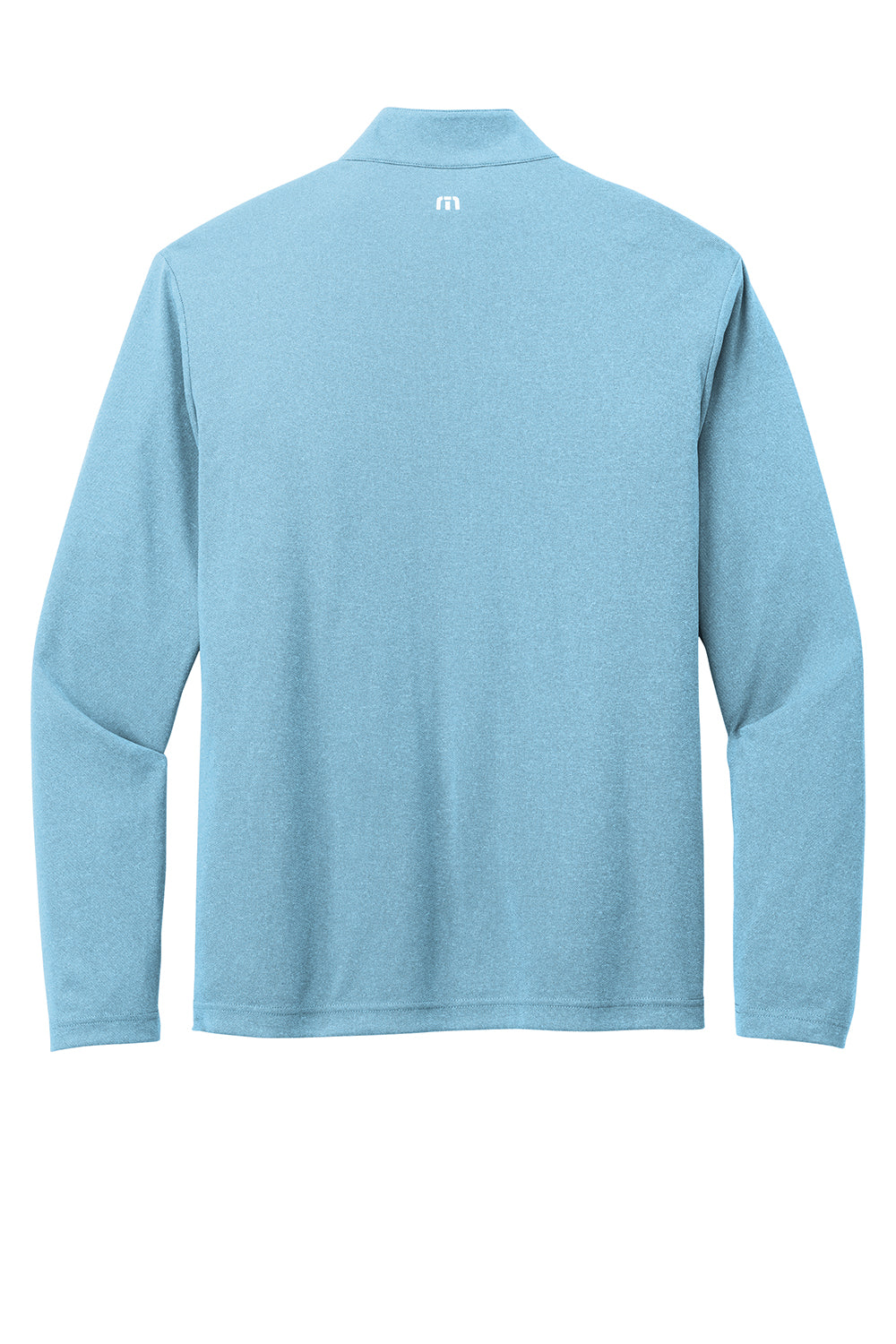 TravisMathew TM1MY397 Mens Coto Performance Wrinkle Resistant 1/4 Zip Sweatshirt Heather Brilliant Blue Flat Back