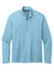 TravisMathew TM1MY397 Mens Coto Performance Wrinkle Resistant 1/4 Zip Sweatshirt Heather Brilliant Blue Flat Front