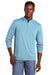 TravisMathew TM1MY397 Mens Coto Performance Wrinkle Resistant 1/4 Zip Sweatshirt Heather Brilliant Blue Model Front