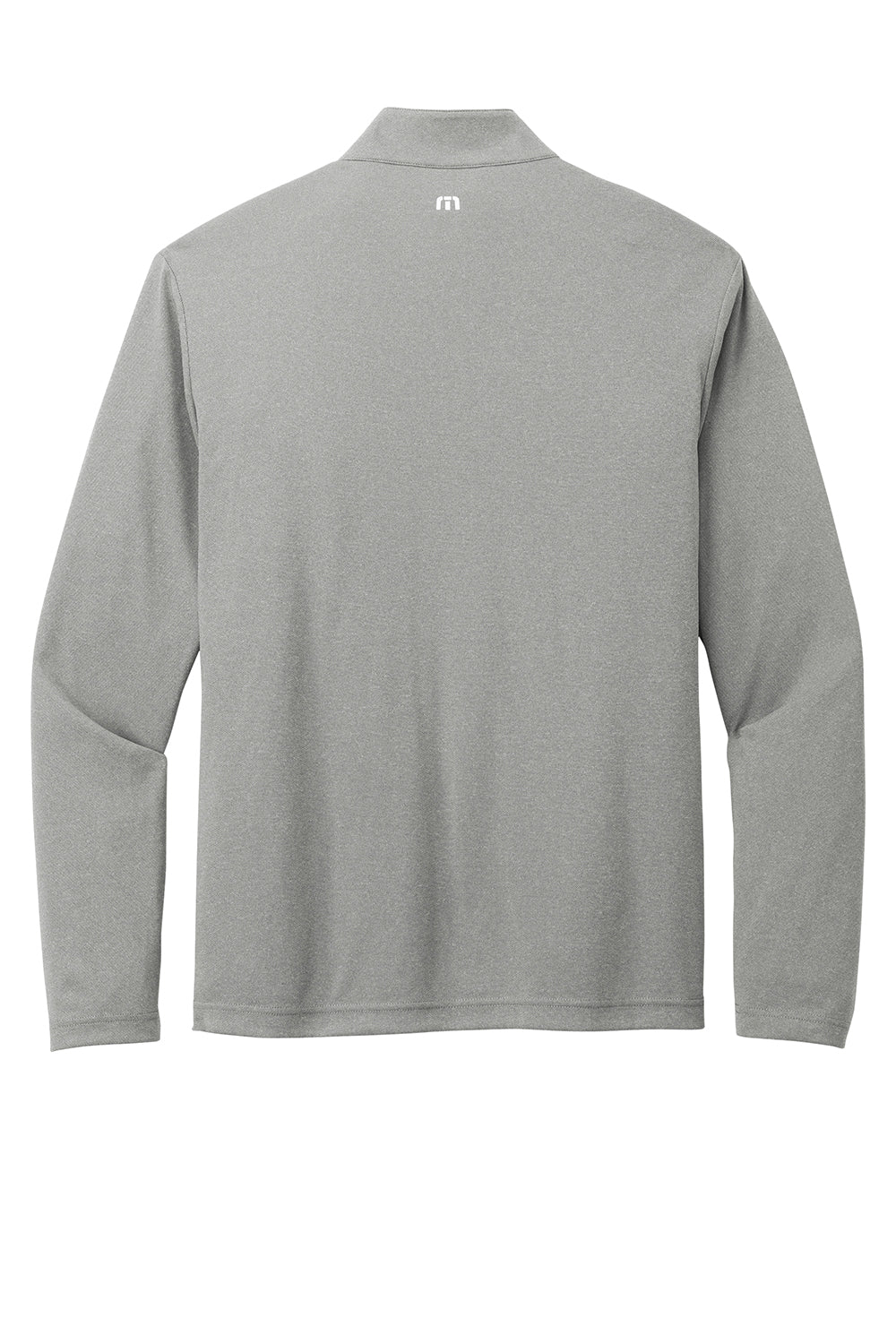 TravisMathew TM1MY397 Mens Coto Performance Wrinkle Resistant 1/4 Zip Sweatshirt Heather Quiet Shade Grey Flat Back