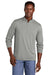 TravisMathew TM1MY397 Mens Coto Performance Wrinkle Resistant 1/4 Zip Sweatshirt Heather Quiet Shade Grey Model Front