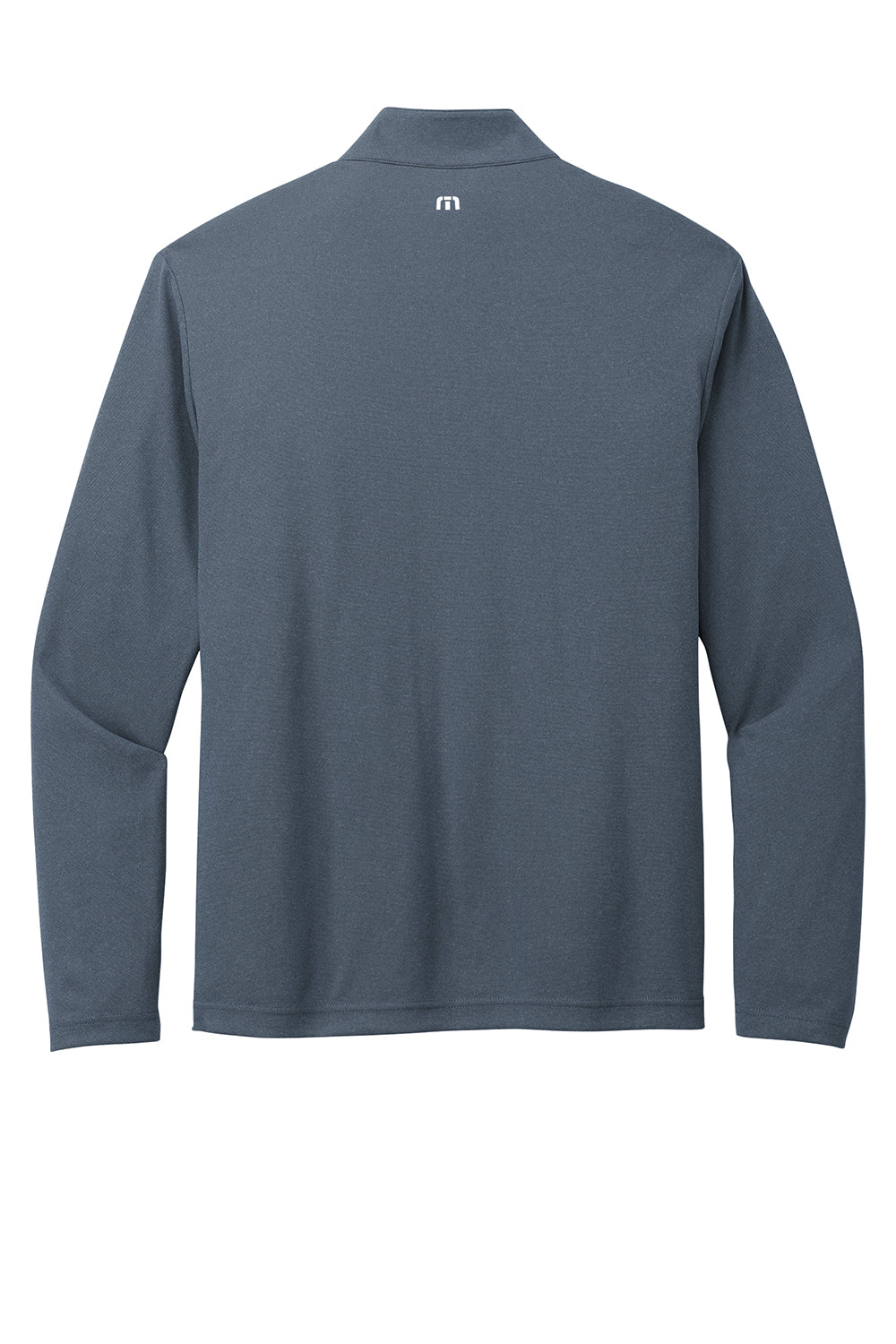 TravisMathew TM1MY397 Mens Coto Performance Wrinkle Resistant 1/4 Zip Sweatshirt Vintage Indigo Blue/Black Flat Back
