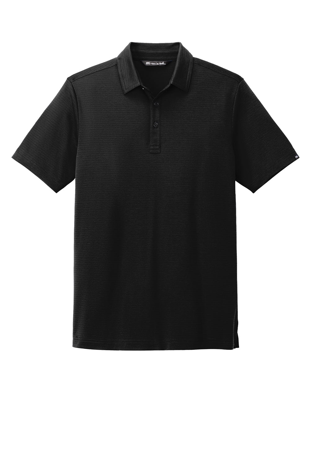 TravisMathew TM1MY399 Mens Bayfront Moisture Wicking Short Sleeve Polo Shirt Black Flat Front